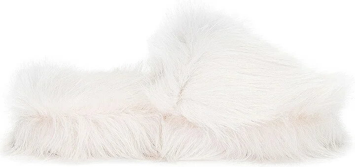 Bottega Veneta Shearling Resort Slides in White