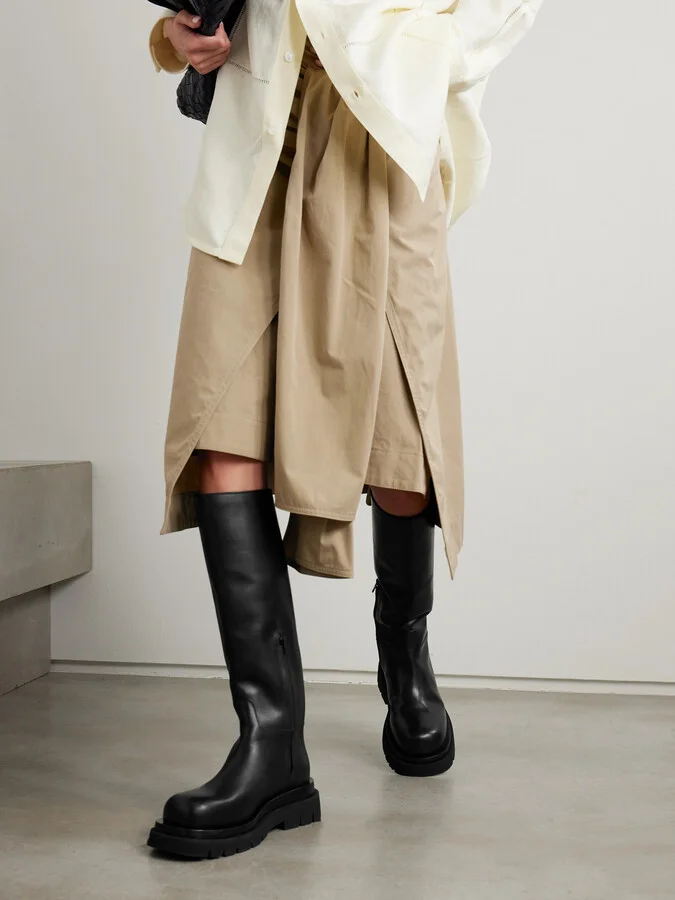 Bottega Veneta - Shibuya Leather Knee Boots - Black - Image 2