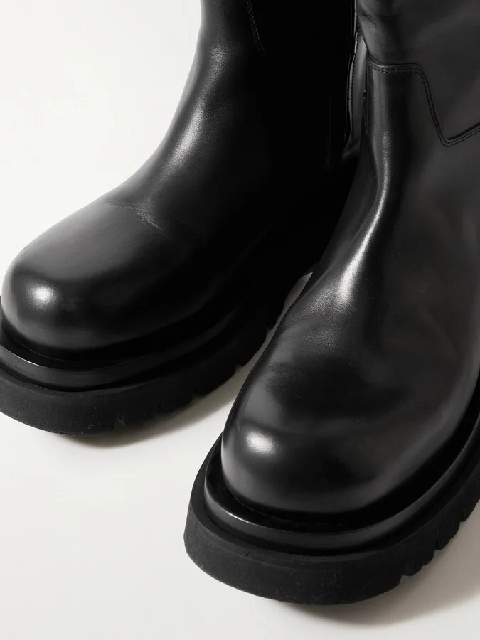 Bottega Veneta - Shibuya Leather Knee Boots - Black - Image 4