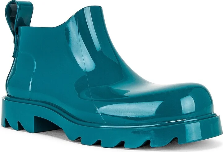 Bottega Veneta Shiny Rubber Boot in Teal - Image 2
