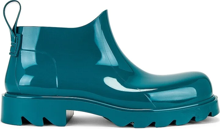 Bottega Veneta Shiny Rubber Boot in Teal