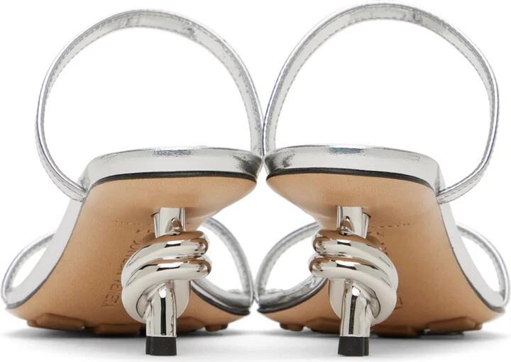 Bottega Veneta Silver Knot Mules - Image 2