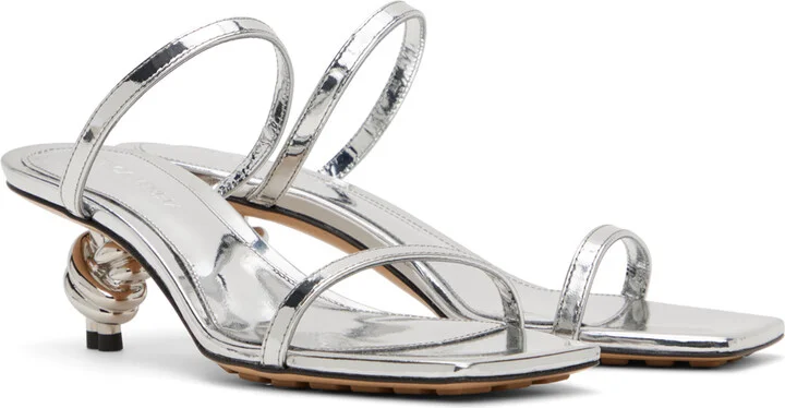 Bottega Veneta Silver Knot Mules - Image 4