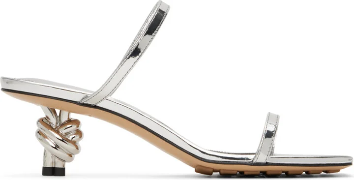 Bottega Veneta Silver Knot Mules