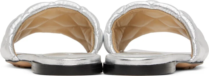 Bottega Veneta Silver Padded Flat Sandals - Image 2
