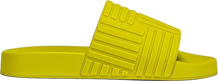 Bottega Veneta Slider Intreccio Slide Sandals in Yellow