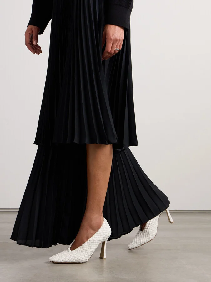 Bottega Veneta - Sofia Intrecciato Leather Pumps - White - Image 2