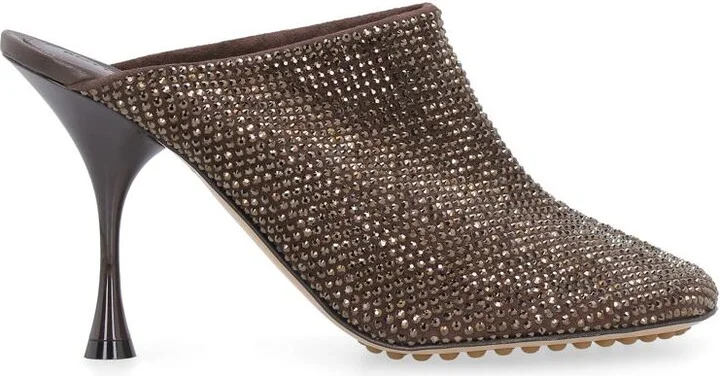 Bottega Veneta Sparkle Dot Sock Leather Mules