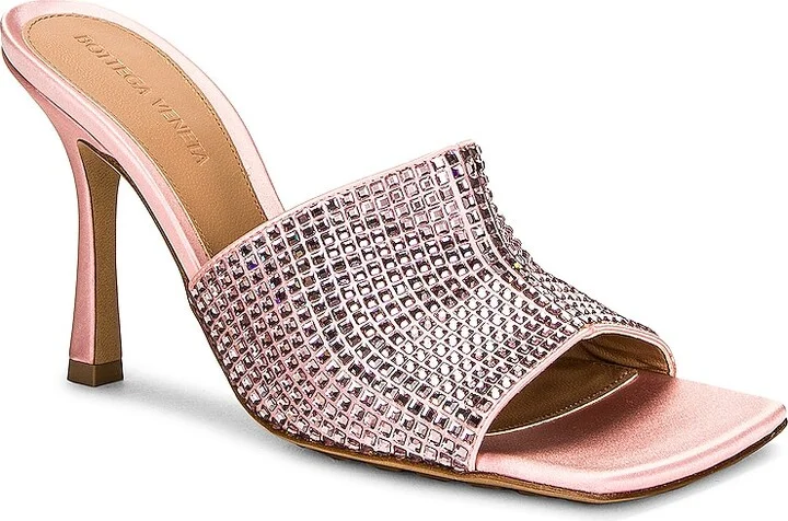 Bottega Veneta Sparkle Stretch Mule Sandals in Pink - Image 2