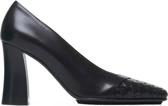 Bottega Veneta Square-Toe Block Heeled Pumps
