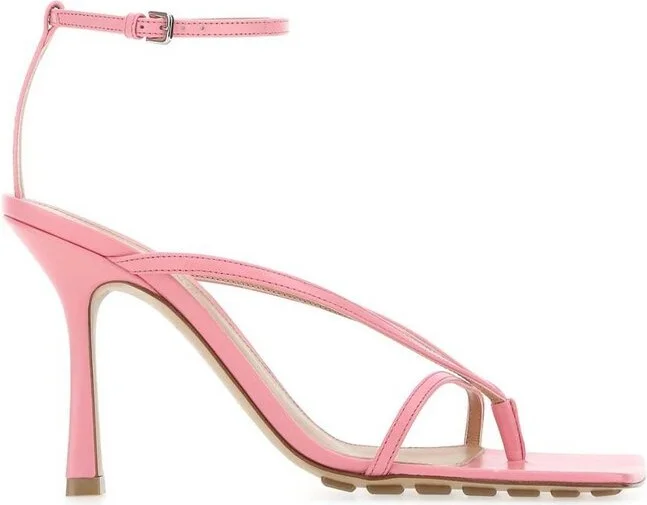 Bottega Veneta Squared-Toe Strap Detailed Sandals