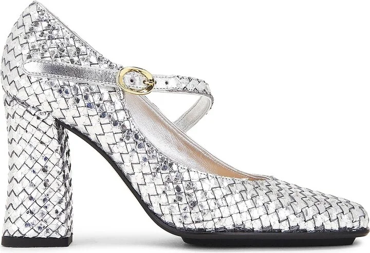 Bottega Veneta Step Pump in Metallic Silver