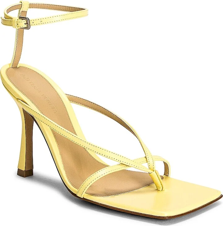 Bottega Veneta Stretch Ankle Strap Sandals in Lemon - Image 2