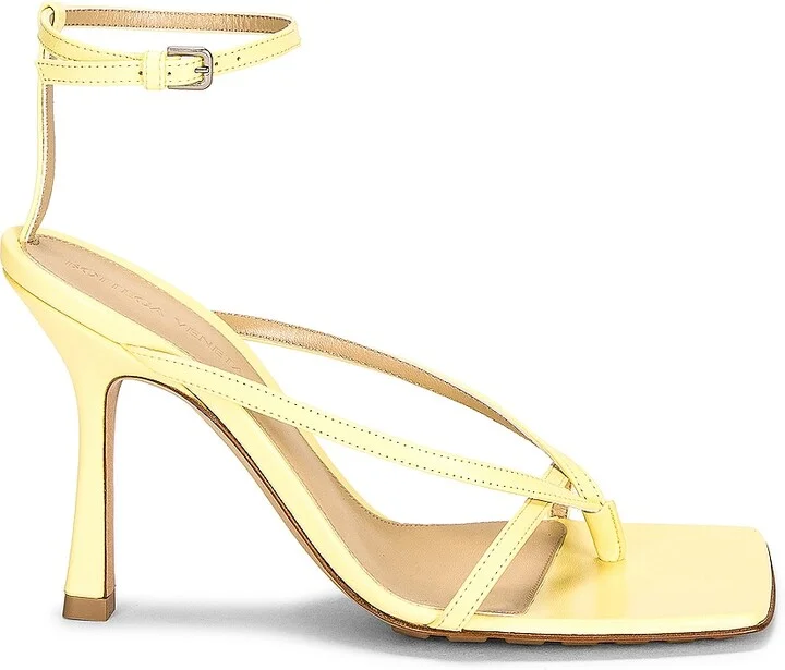 Bottega Veneta Stretch Ankle Strap Sandals in Lemon