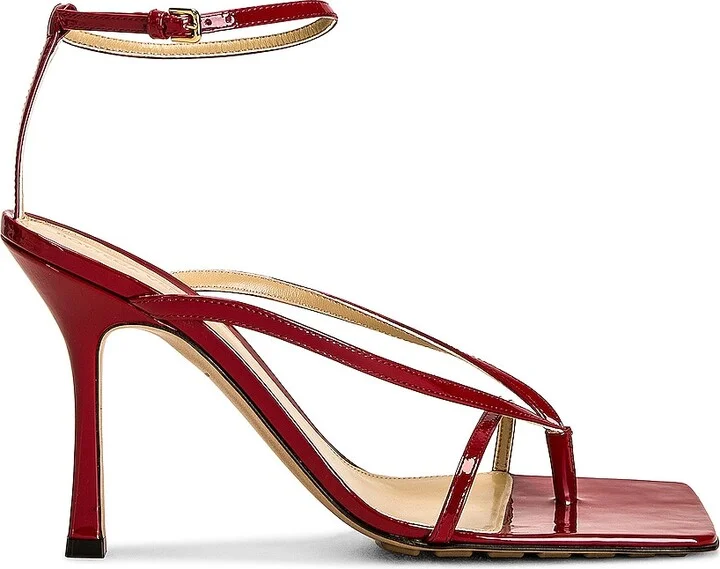 Bottega Veneta Stretch Ankle Strap Sandals in Red