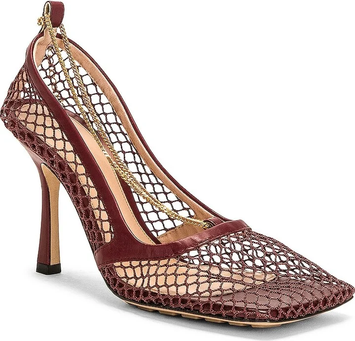 Bottega Veneta Stretch Lace Up Sandal in Wine - Image 2