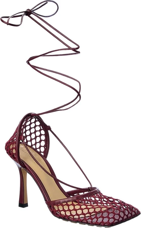 Bottega Veneta Stretch Leather Ankle Wrap Sandal