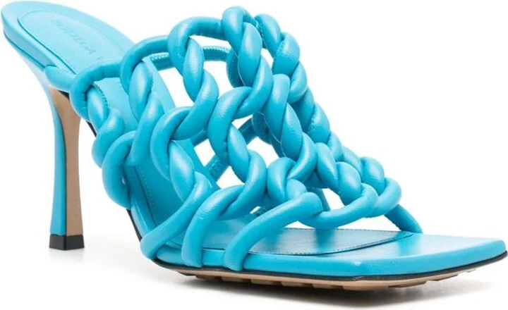 Bottega Veneta Stretch Leather Heel Sandals - Image 4