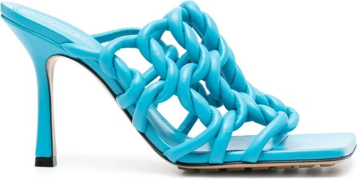 Bottega Veneta Stretch Leather Heel Sandals