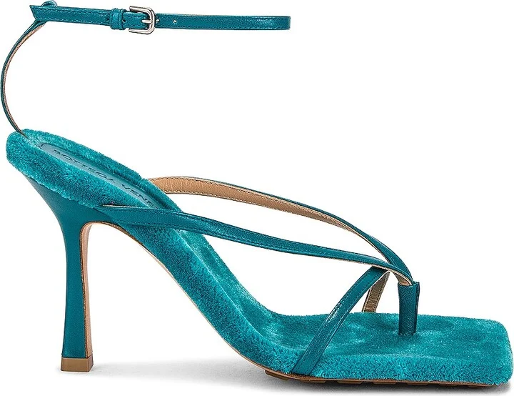 Bottega Veneta Stretch Lounge Carpet Sandals in Teal