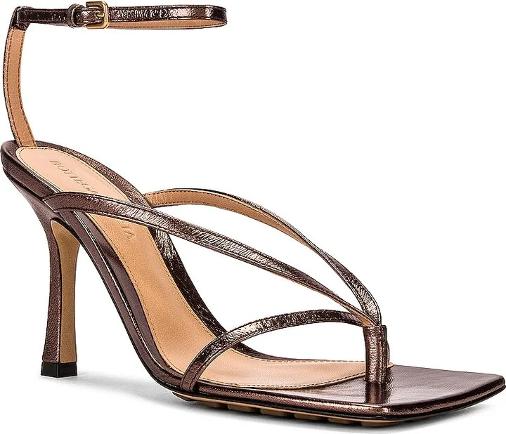 Bottega Veneta Stretch Metallic Leather Sandals in Brown - Image 2