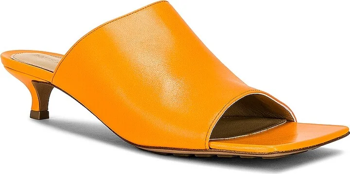 Bottega Veneta Stretch Mule Sandals in Tangerine - Image 2