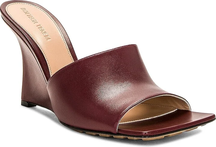 Bottega Veneta Stretch Mule Wedge in Burgundy - Image 2