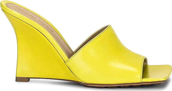 Bottega Veneta Stretch Mule Wedges in Yellow