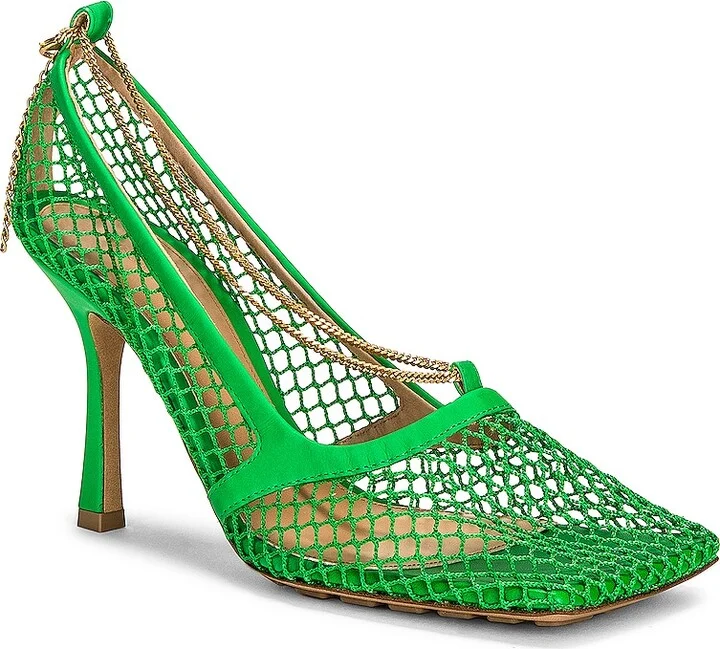 Bottega Veneta Stretch Pumps in Green - Image 2