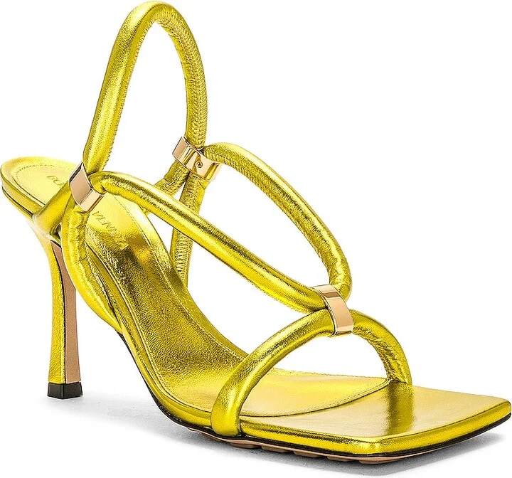 Bottega Veneta Stretch Slingback Sandal in Metallic Gold - Image 2