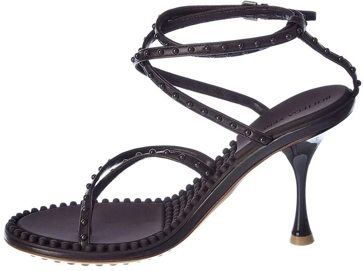 Bottega Veneta Studded Strappy Leather Sandal - Image 2