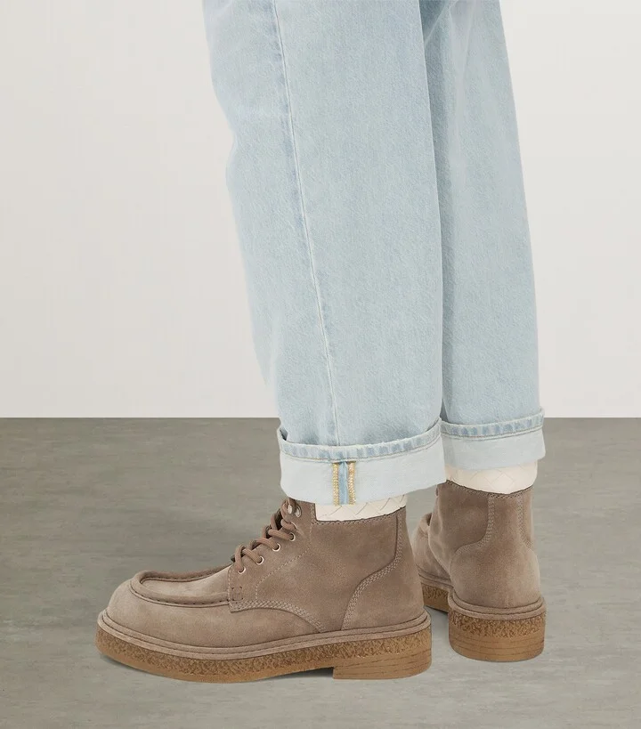 Bottega Veneta Suede Haddock Lace-Up Boots - Image 2