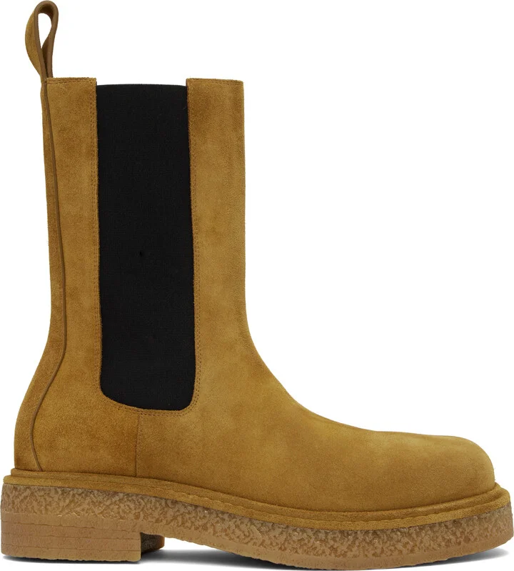 Bottega Veneta Tan Haddock Chelsea Boots