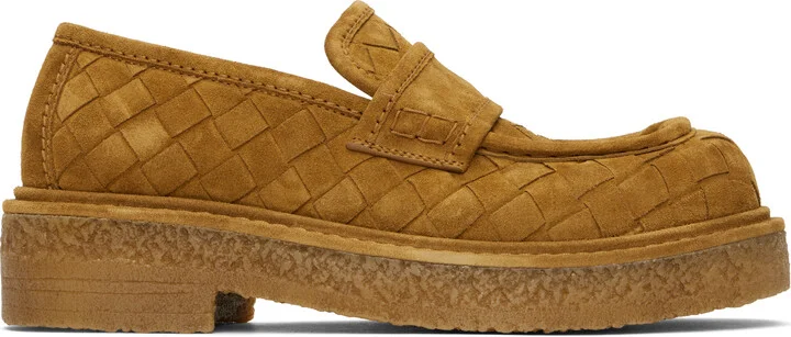 Bottega Veneta Tan Haddock Loafers