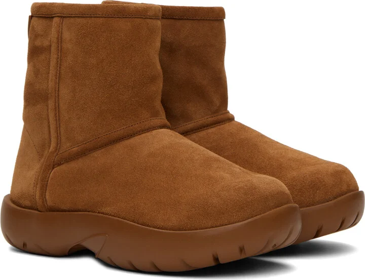 Bottega Veneta Tan Snap Ankle Boots - Image 4