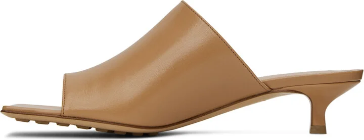 Bottega Veneta Tan Stretch Mules - Image 3