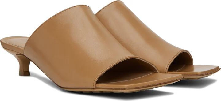 Bottega Veneta Tan Stretch Mules - Image 4