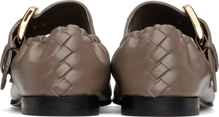 Bottega Veneta Taupe Astaire Mary-Jane Ballerina Flats - Image 2