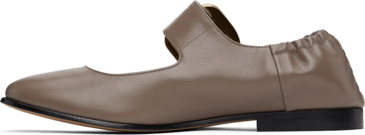 Bottega Veneta Taupe Astaire Mary-Jane Ballerina Flats - Image 3