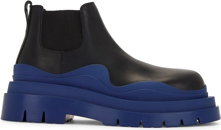Bottega Veneta Tire Chelsea Ankle Boot in Black