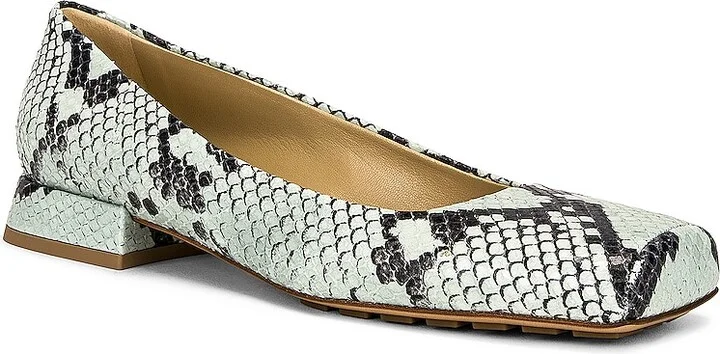 Bottega Veneta Tower Square Toe Ballerina Flats in Baby Blue - Image 2