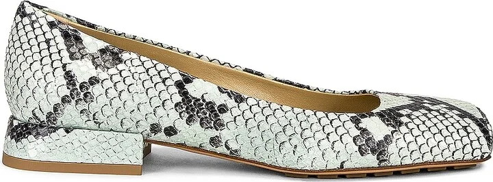 Bottega Veneta Tower Square Toe Ballerina Flats in Baby Blue