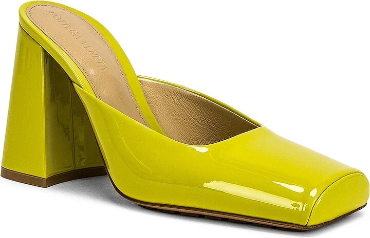 Bottega Veneta Tower Square Toe Mule Pumps in Green - Image 2