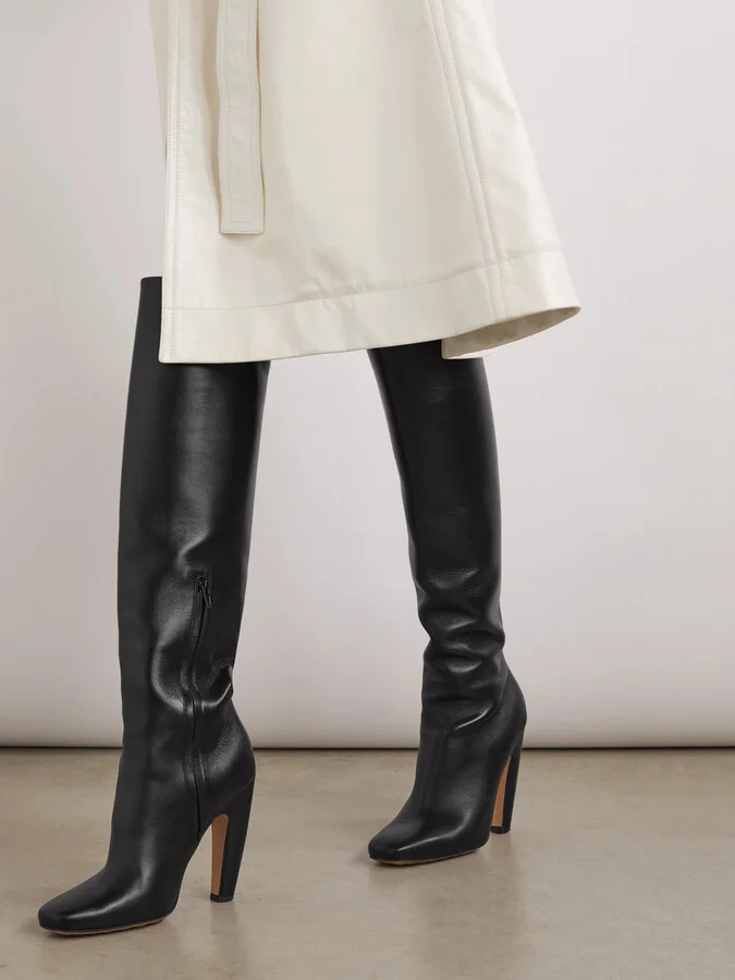 Bottega Veneta - Veneta Leather Knee Boots - Black - Image 2