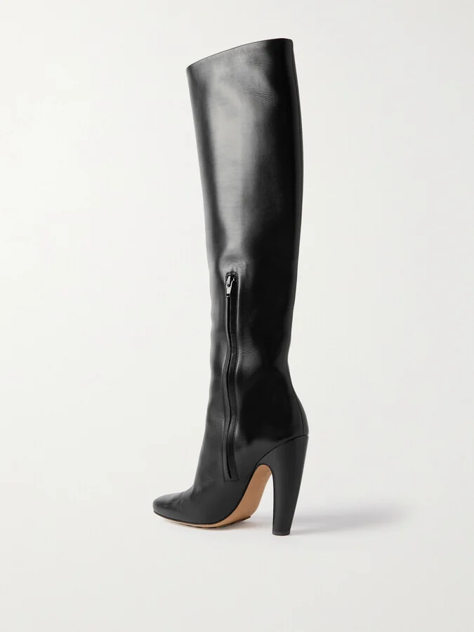 Bottega Veneta - Veneta Leather Knee Boots - Black - Image 3