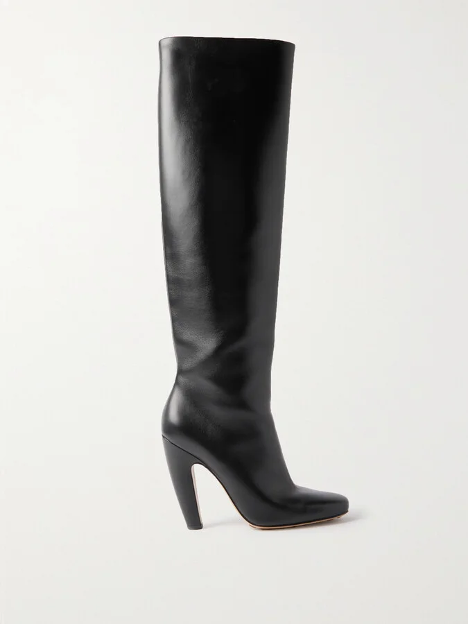 Bottega Veneta - Veneta Leather Knee Boots - Black