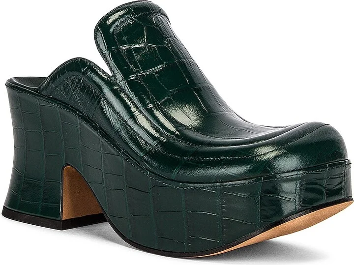 Bottega Veneta Wedge Clogs in Green - Image 2