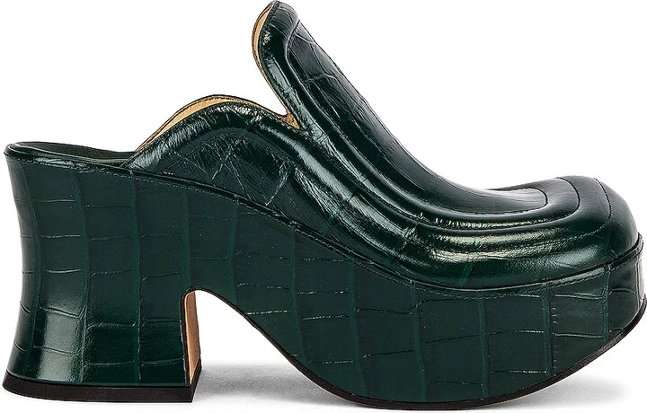 Bottega Veneta Wedge Clogs in Green