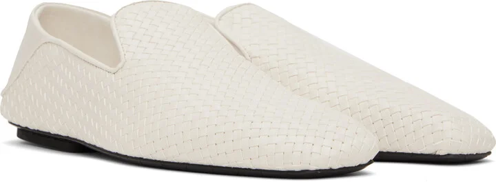 Bottega Veneta White Adamo Slippers - Image 4