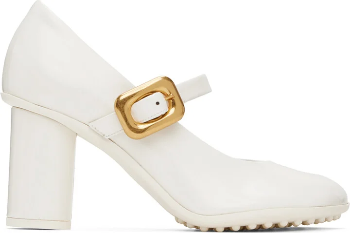 Bottega Veneta White Atomic Pumps